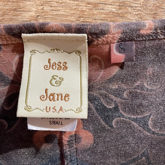 Jess & Jane Rose Garden Bling Long Sleeve Tunic Blouse, Women’s size Small - Picture 3 of 7